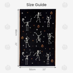 Allure Bath Fashions Luxury Skeleton Halloween Hand Towel - 100% Cotton Spooky Tea Towel - thumbnail 8