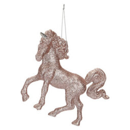 Christmas Tree Decoration Hanging Unicorn Ornament X 1 13Cm Rose Gold - thumbnail 1