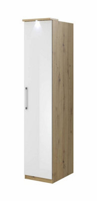 Arte Optima 17 Compact Hinged Wardrobe In Oak Artisan - Elegant Storage, H2170mm W450mm D630mm - image 1