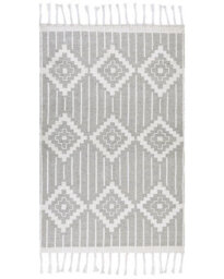 Wyld And Coco Heritage Grey And White Indoor-Outdoor Area Rug 140 X 200 Cm With Tassels - thumbnail 1