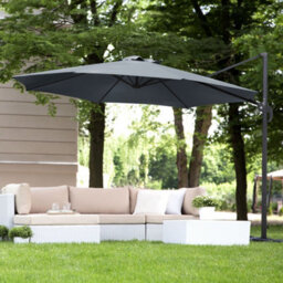 Wyld and Coco Grey Cantilever Parasol 240 Cm Octagonal - 360 Swivel, Crank Opening - thumbnail 2