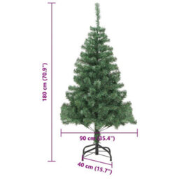 Vidaxl Christmas Tree With 300 Leds With Stand Green 180 Cm Pvc - thumbnail 3