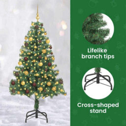 Vidaxl Christmas Tree With 300 Leds With Stand Green 180 Cm Pvc - thumbnail 8