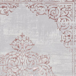 Rose Silver Traditional Bordered Abstract Easy To Clean Dining Room Bedroom & Living Room Rug-120Cm X 170Cm - thumbnail 5