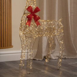 Samuel Alexander 90Cm Light Up Gold Twist Christmas Standing Reindeer With 300 Warm White Leds - thumbnail 5