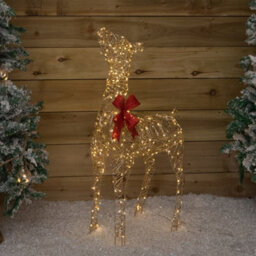 Samuel Alexander 90Cm Light Up Gold Twist Christmas Standing Reindeer With 300 Warm White Leds - thumbnail 6