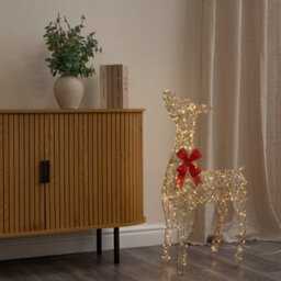 Samuel Alexander 90Cm Light Up Gold Twist Christmas Standing Reindeer With 300 Warm White Leds - thumbnail 2