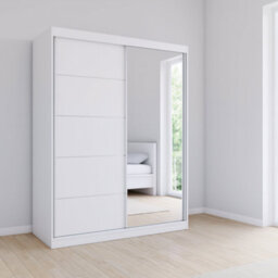 Vista 05 150X200X61Cm Sliding Door Wardrobe With Mirror Sonoma  Front + White Matt Body - thumbnail 4