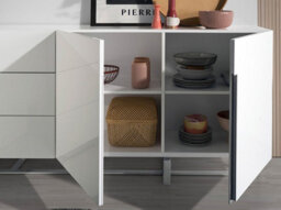 Angel Cerda Stylish White Wood And Chrome Sideboard For Modern Interiors - thumbnail 4