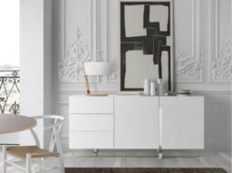 Angel Cerda Stylish White Wood And Chrome Sideboard For Modern Interiors - thumbnail 6