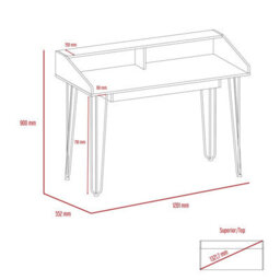 Core Products Dallas Home Office Desk With Hairpin Legs, H90.0Cm X W120.1Cm X D55.2Cm - thumbnail 6