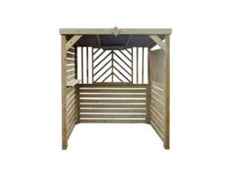 Edecks Deluxe The Meze Wooden Bbq Shelter With Foldout Bar Top 6 X 7Ft - Chevron Rear Outdoor Garden Diy Barbecue Grill Gazebo - thumbnail 8