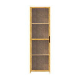 Living And Home 4-Tier Narrow Bookcase Storage Cabinet With Acrylic Door - thumbnail 2