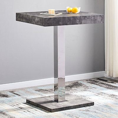 Furniture in Fashion Topaz Square Wooden Bar Table In Concrete Effect - image 1