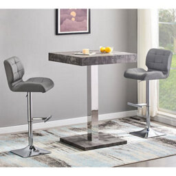 Furniture in Fashion Topaz Square Wooden Bar Table In Concrete Effect - thumbnail 3