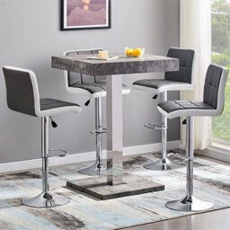 Furniture in Fashion Topaz Square Wooden Bar Table In Concrete Effect - thumbnail 7