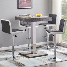 Furniture in Fashion Topaz Square Wooden Bar Table In Concrete Effect - thumbnail 6