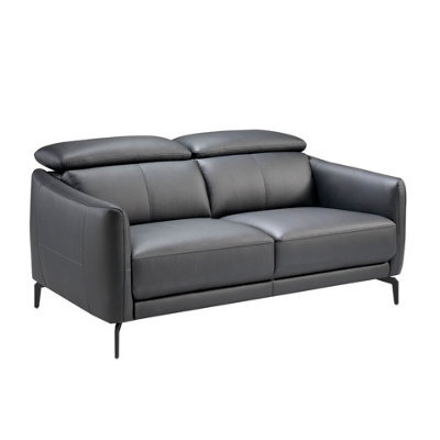 Angel Cerda Stylish Black Leather 2-Seater Sofa For Modern Living Rooms - image 1
