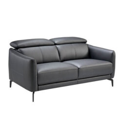 Angel Cerda Stylish Black Leather 2-Seater Sofa For Modern Living Rooms - thumbnail 1