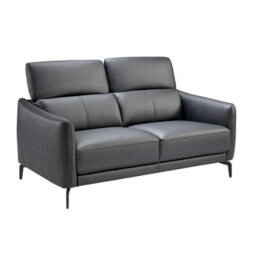 Angel Cerda Stylish Black Leather 2-Seater Sofa For Modern Living Rooms - thumbnail 5