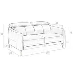 Angel Cerda Stylish Black Leather 2-Seater Sofa For Modern Living Rooms - thumbnail 7