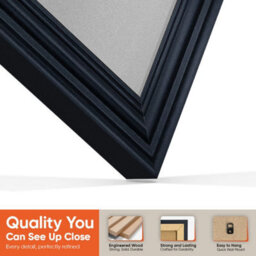 "AK Frames 25X17"" Black Swept Vinyl Record Frame With Silver Mount For 12 Inch Lp Cover & Disc - Overlapped Design" - thumbnail 3