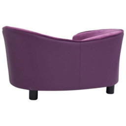 Berkfield Dog Sofa Burgundy 69X49X40 Cm Plush And Faux Leather - thumbnail 6