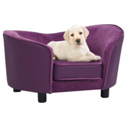 Berkfield Dog Sofa Burgundy 69X49X40 Cm Plush And Faux Leather