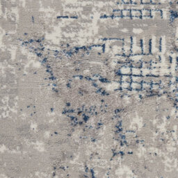 Ivory Blue Modern Easy To Clean Floral Optical/ (3D) Rug For Dining Room Bedroom Living Room-66 X 229Cm (Runner) - thumbnail 5