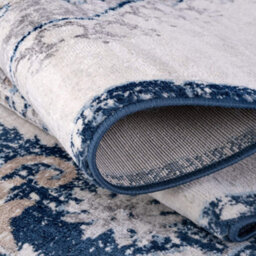The Rugs Montana Navy Cream Oriental Area Rug And Runner Soft Durable Pet Friendly Easy To Clean Living Room Bedroom 4020 - thumbnail 5