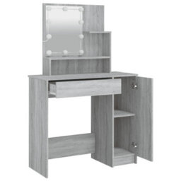 Walplus Dressing Table With Led Grey Sonoma 86.5X35X136 Cm - thumbnail 4