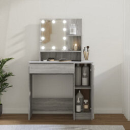 Walplus Dressing Table With Led Grey Sonoma 86.5X35X136 Cm - thumbnail 1