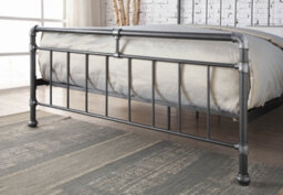 Save On Goods UK 5Ft King Size Retro Bed Frame,black,silver,metal Pipe,tube Design.rustic,scaffold Style. Industrial - thumbnail 3