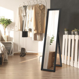 Costway Full-Length Wood Frame Mirror Freestanding/wall Mounted Mirror For Cloakroom - thumbnail 4