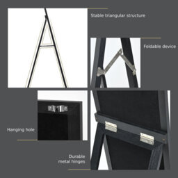 Costway Full-Length Wood Frame Mirror Freestanding/wall Mounted Mirror For Cloakroom - thumbnail 9