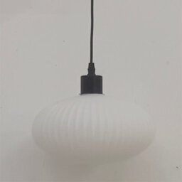 First Choice Lighting White Oval Glass Kitchen Dining Ceiling Light Pendant With Black - thumbnail 6