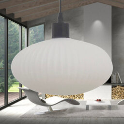 First Choice Lighting White Oval Glass Kitchen Dining Ceiling Light Pendant With Black - thumbnail 4