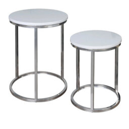 White High Gloss Set Of 2 Nesting Coffee Side Tables