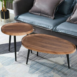 2Pcs Industrial Nesting Coffee Table Centre Accent Table - thumbnail 4