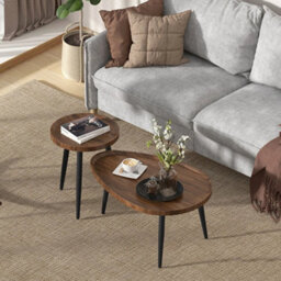 2Pcs Industrial Nesting Coffee Table Centre Accent Table - thumbnail 5
