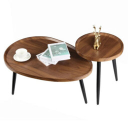 2Pcs Industrial Nesting Coffee Table Centre Accent Table - thumbnail 1