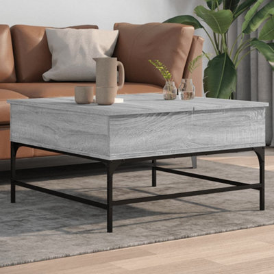 Berkfield Coffee Table Grey Sonoma 80X80X45 Cm Engineered Wood And Metal - image 1