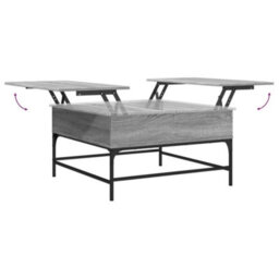 Berkfield Coffee Table Grey Sonoma 80X80X45 Cm Engineered Wood And Metal - thumbnail 8