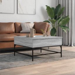 Berkfield Coffee Table Grey Sonoma 80X80X45 Cm Engineered Wood And Metal - thumbnail 3