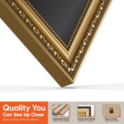 "AK Frames 25X17"" Gold Ornate Vinyl Record Frame With Black Mount For 12 Inch Lp Cover & Disc - Overlapped Design" - thumbnail 3