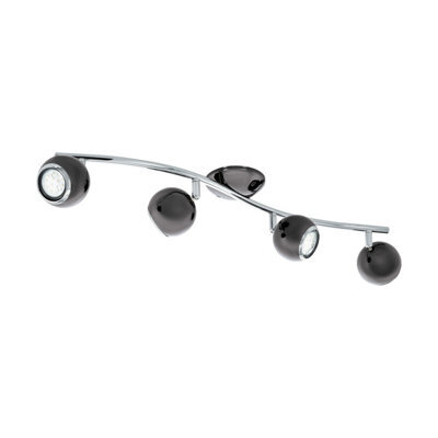 Stylish Flush 4 Spot Ceiling Light In Nickel Chrome With Gu10 Bulbs - image 1