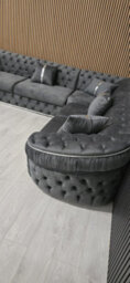 Ambassador Corner Sofa Dark Grey Velvetgre 7 Seater Sofa - thumbnail 4