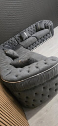 Ambassador Corner Sofa Dark Grey Velvetgre 7 Seater Sofa - thumbnail 3
