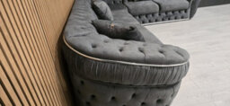 Ambassador Corner Sofa Dark Grey Velvetgre 7 Seater Sofa - thumbnail 6