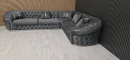 Ambassador Corner Sofa Dark Grey Velvetgre 7 Seater Sofa - thumbnail 2